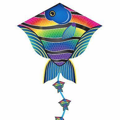 X-Kites DLX Diamond Einleiner-Drachen Regenbogen Fisch